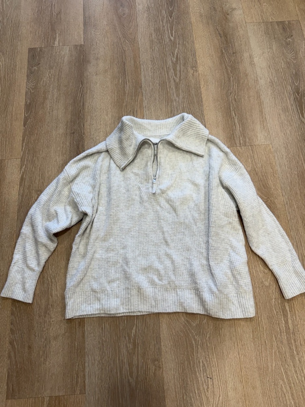 Aerie waffle knit quarter zip sweater - Picture 2 of 5